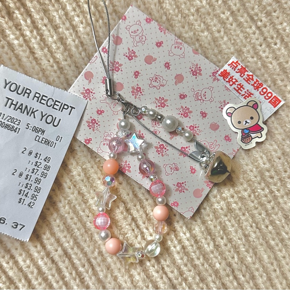 peach princess kawaii keychain phone charm 🎀